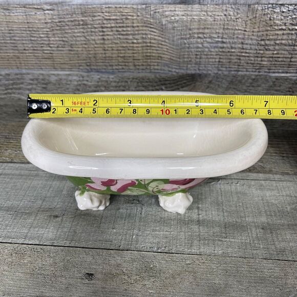 California Cleminsons Ceramic Bath Tub Soap Dish Hand Painted Vintage - Picture 2 of 11